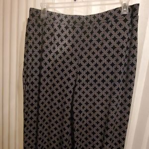 Susan Graver blk/wht printed palazzo pant SZ LARGE